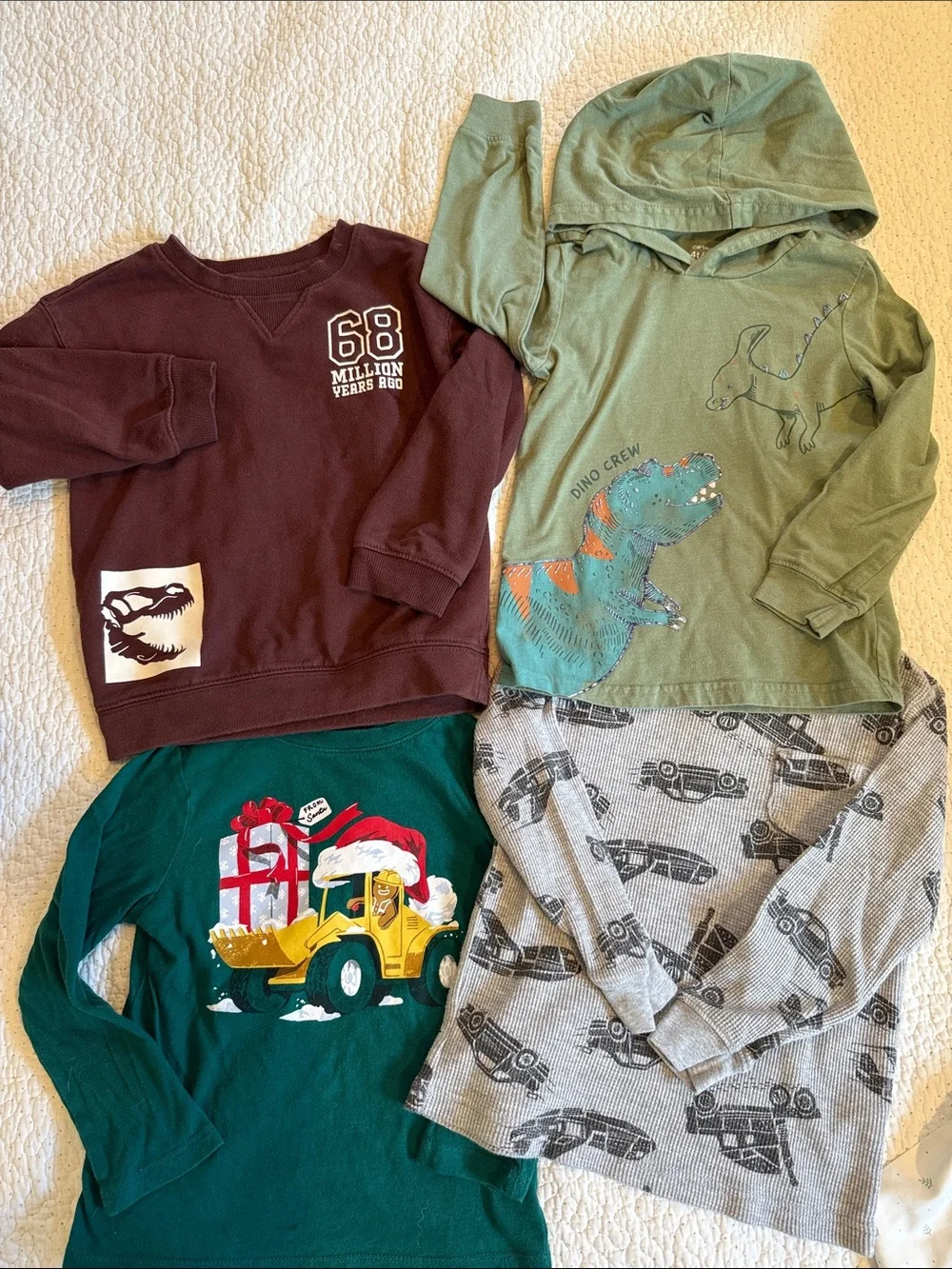 Boys pajama sets, sweat suit and shirts 13 pieces size 4T
